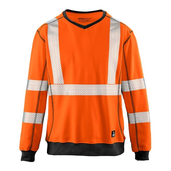 4PROTECT® Warnschutz UV-Sweatshirt COLUMBUS leuchtorange 3440