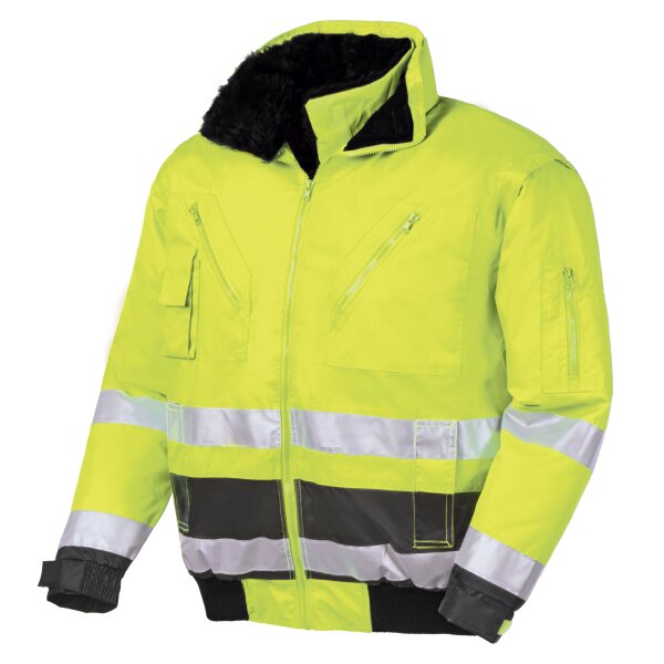 teXXor® Warnschutz-Pilotenjacke VANCOUVER leuchtgelb/grau 4106