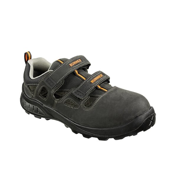 RUNNEX® S1-Sicherheitsklettsandalen TeamStar schwarz/orange 5100
