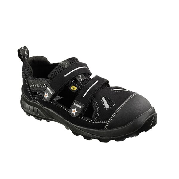 RUNNEX® S1-ESD-Sicherheitsklettsandalen TeamStar schwarz/silber 5106