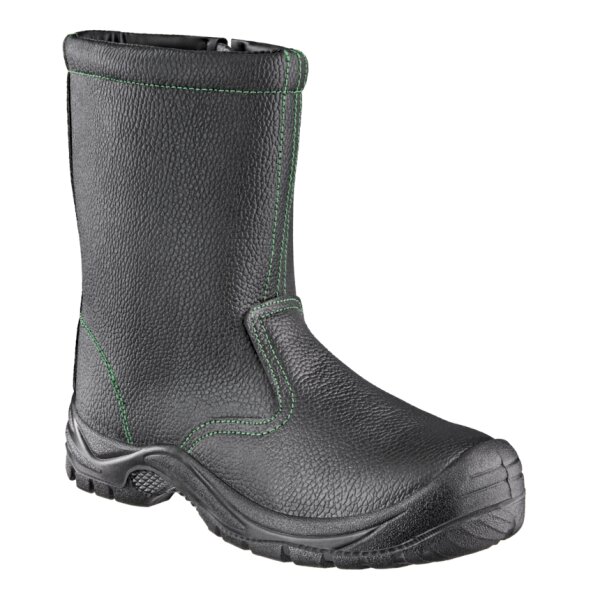 teXXor® S3-Winterreißverschlussstiefel ZIPPER schwarz/grün 6340