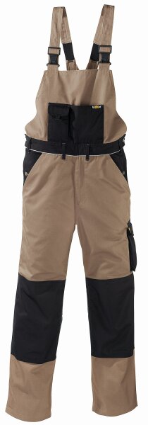 teXXor® Canvas (320 g/m²) Latzhose AMAZONAS khaki/schwarz 8330