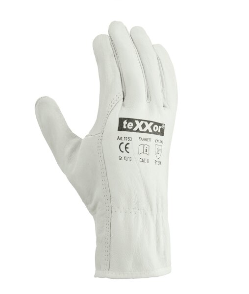 teXXor® Rindnappaleder-Handschuhe FAHRER Größe 9 natur (1153-9)