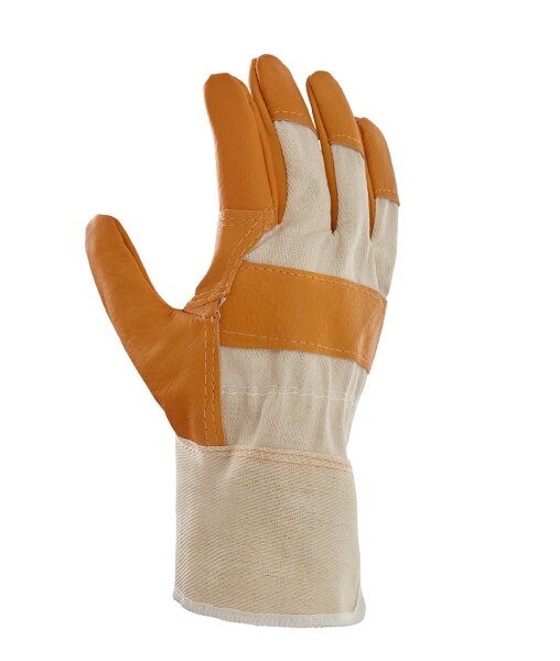 teXXor® Möbelleder-Handschuhe HELLES LEDER Größe 10 Leder hell, Drell weiß (1165-10)