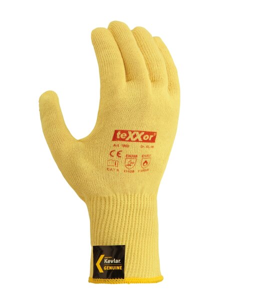 teXXor® Feinstrick-Handschuhe ARAMID Größe 9 goldgelb (1960-9)