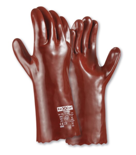 teXXor® topline Chemikalienschutz-Handschuhe PVC ROTBRAUN Größe 10 rotbraun (2111-10)