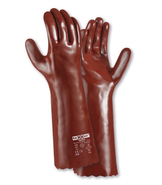 teXXor® topline Chemikalienschutz-Handschuhe PVC ROTBRAUN Größe 10 rotbraun (2113-10)