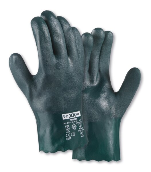 teXXor® topline Chemikalienschutz-Handschuhe PVC GRÜN Größe 10 grün (2140-10)