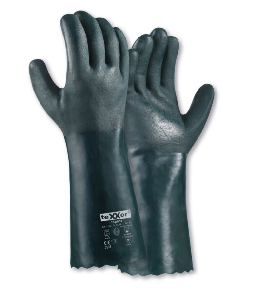 teXXor® topline Chemikalienschutz-Handschuhe PVC GRÜN Größe 10 grün (2152-10)