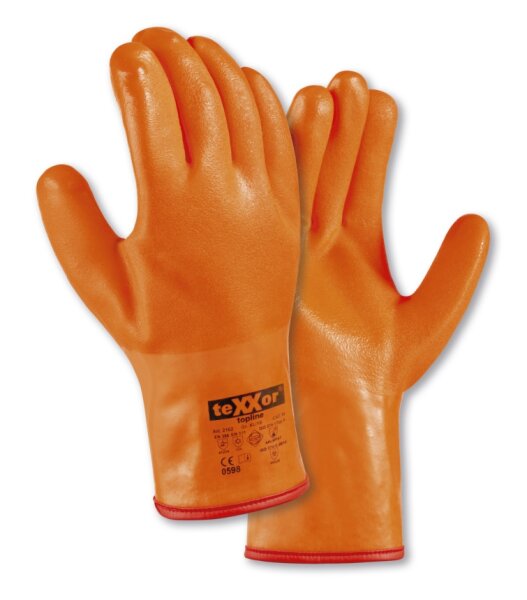 teXXor® topline Winterhandschuhe PVC Größe 10 leuchtorange (2162-10)