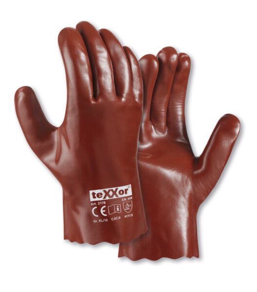 teXXor® PVC-Handschuhe ROTBRAUN Größe 10 rotbraun (2170-10)