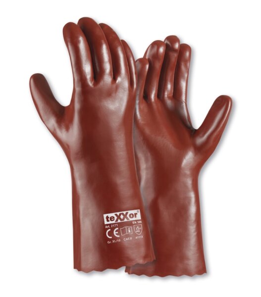 teXXor® PVC-Handschuhe ROTBRAUN Größe 10 rotbraun (2171-10)