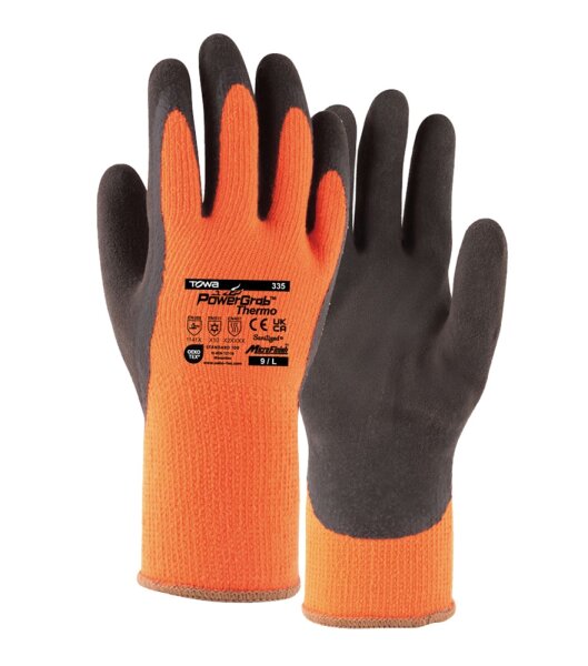 TOWA® Winterhandschuhe PowerGrab® Thermo Größe 9 orange/braun (2203-9)