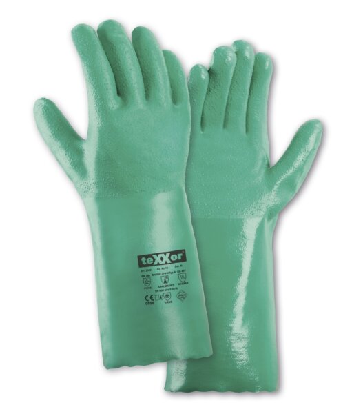teXXor® Nitril-Handschuhe GERAUTE OBERFLÄCHE Größe 10 grün (2366-10)
