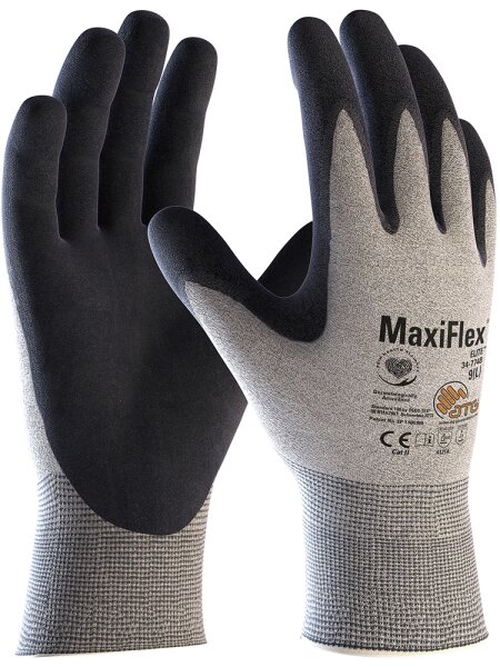 MaxiFlex® Elite™ ESD Nylon-Strickhandschuhe (34-774B) Größe 7 hellgrau/schwarz (2436-7)