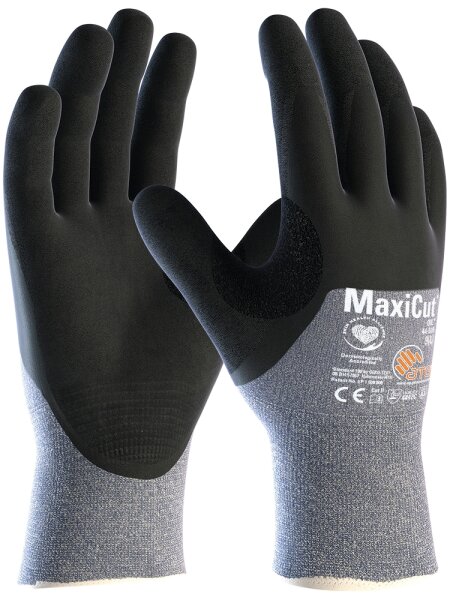 MaxiCut® Oil™ Schnittschutz-Strickhandschuhe (44-505) Größe 7 schwarz/blau (2483-7)
