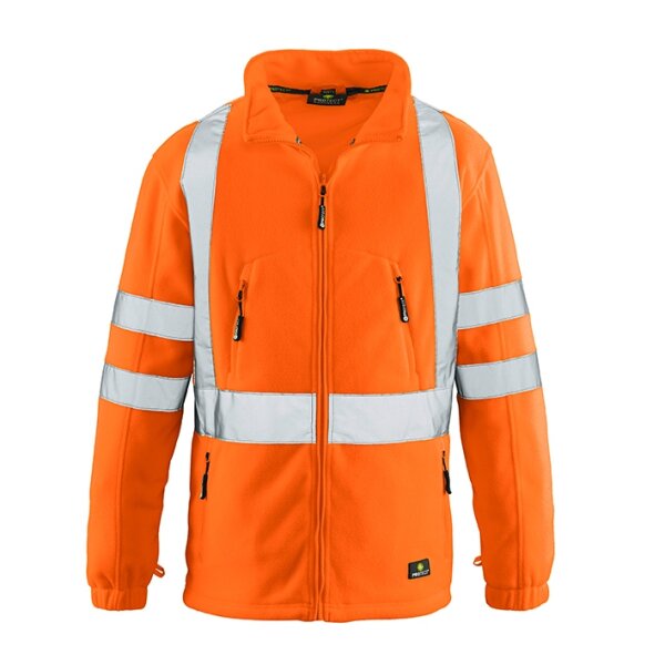4PROTECT® Warnschutz-Fleecejacke SEATTLE Größe 5XL leuchtorange (3460-5XL)