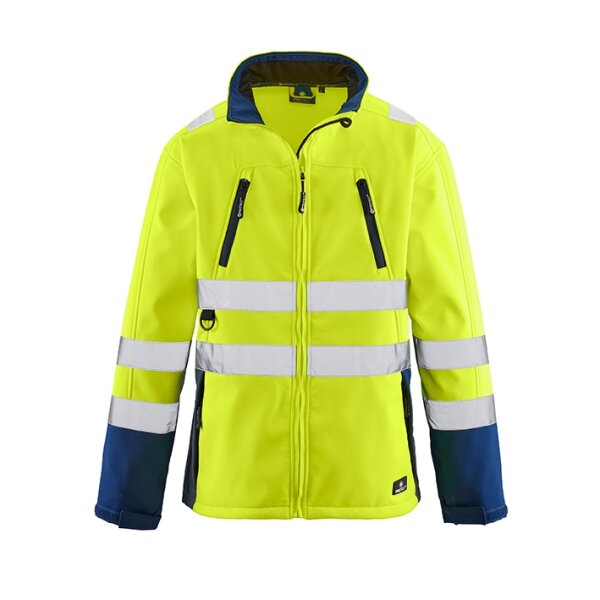 4PROTECT® Warnschutz-Softshelljacke PITTSBURGH Größe L leuchtgelb/navy (3476-L)