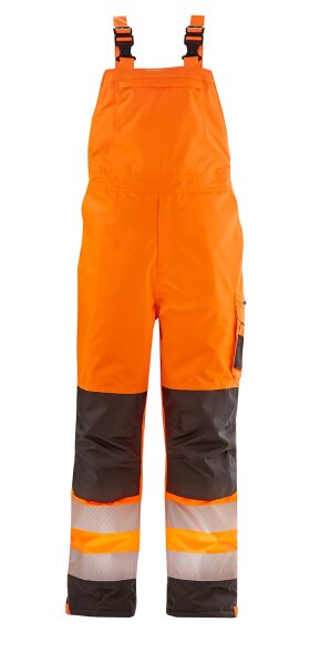 4PROTECT® Warn-Winter-Wetterschutz-Latzhose ATLANTA Größe 4XL leuchtorange/grau (3480-4XL)