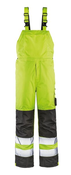 4PROTECT® Warn-Winter-Wetterschutz-Latzhose ATLANTA Größe L leuchtgelb/grau (3485-L)