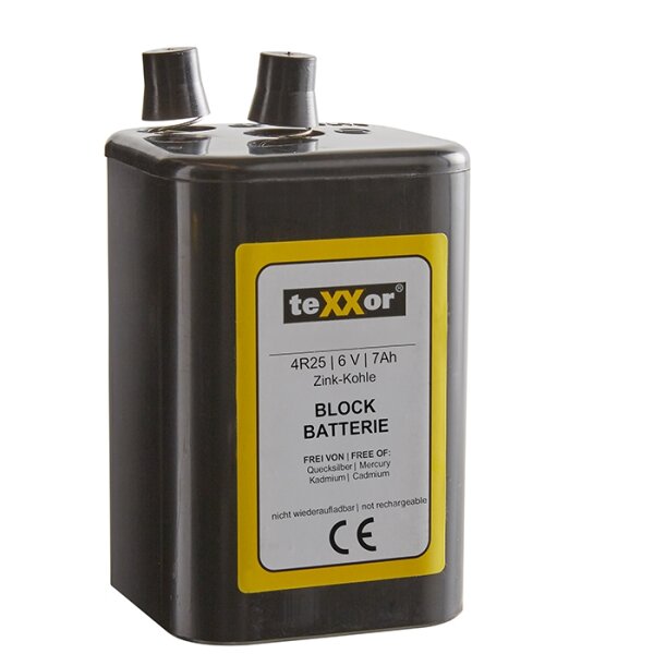 teXXor® Batterie 6V 7AH IEC 4R25 Größe 0 schwarz (3600)