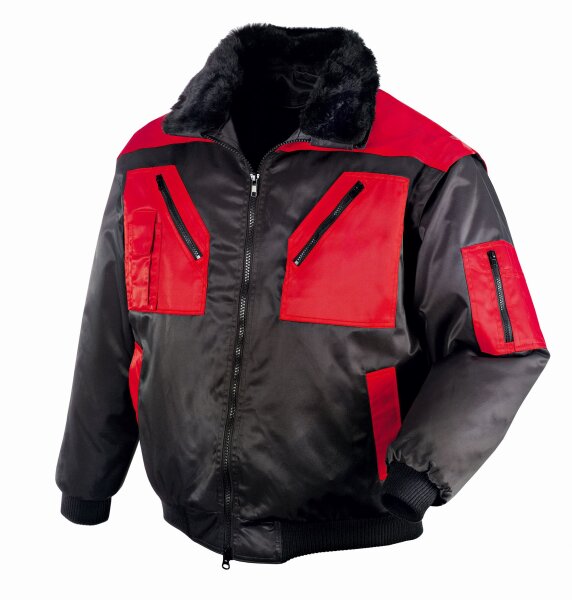 teXXor® Piloten-Jacke OSLO Größe S schwarz/rot (4180-S)