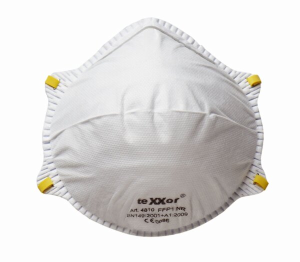 teXXor® Feinstaubmaske FFP1 >>NR<< D mit Nasenbügel Größe 0 weiß (4810)
