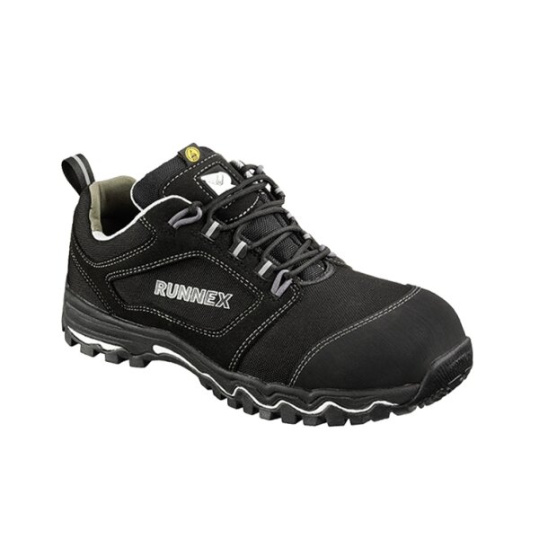 RUNNEX® S3S-ESD-Sicherheitshalbschuhe LightStar Größe 38 schwarz/weiß/grau (5322-38)