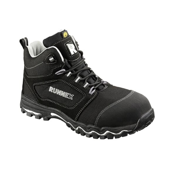 RUNNEX® S3S-ESD-Sicherheitsschnürstiefel LightStar Größe 38 schwarz/weiß/grau (5323-38)