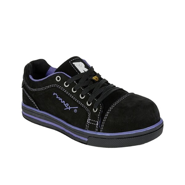 RUNNEX® S3-Damen-ESD-Sicherheitshalbschuhe GirlStar Größe 35 schwarz/violett (5380-35)