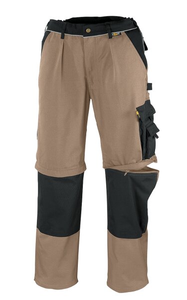 teXXor® Canvas (320 g/m²) 2-in-1 Bundhose TOBAGO Größe 64 khaki/schwarz (8350-64)
