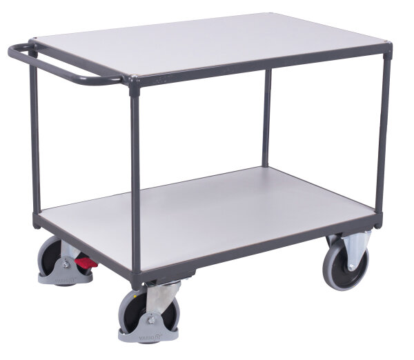 VARIOfit Schwerer ESD Tischwagen mit 2 Ladeflächen