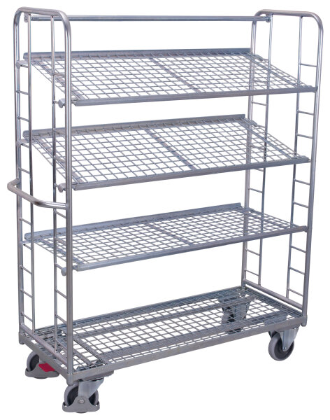 VARIOfit Etagenwagen mit 4 Drahtgitterböden verzinkt