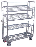 VARIOfit Etagenwagen mit 4 Drahtgitterböden verzinkt