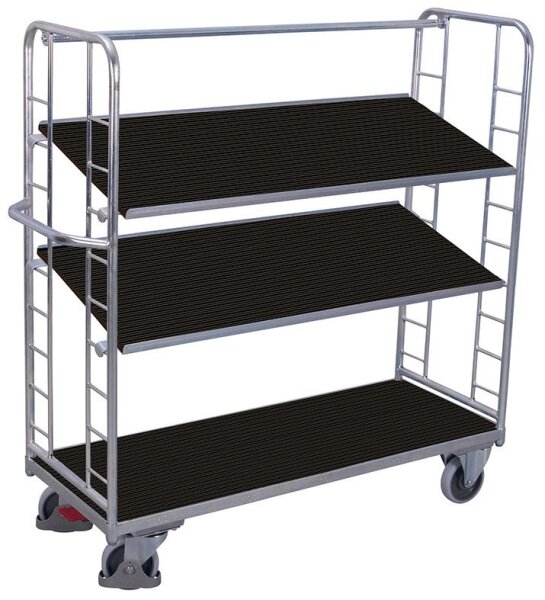 VARIOfit Etagenwagen mit 3 Drahtgitterböden verzinkt