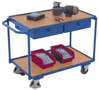 VARIOfit Tischwagen mit 2 Ladeflächen und 2 Schubladen