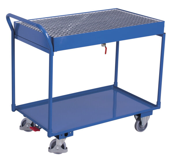 VARIOfit Tischwagen mit 2 Ladeflächen und Gitterrost
