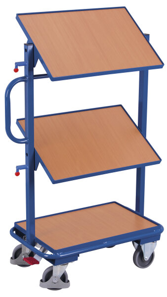 VARIOfit Beistellwagen mit 3 Holzböden, neigbar