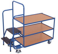 VARIOfit Kommissionierwagen mit 3 Ladeflächen, niedrig