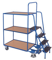 VARIOfit Kommissionierwagen mit 3 Ladeflächen, hoch