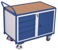 VARIOfit Werkstattwagen mit 1 Ladefläche Farbe RAL 5010 Enzianblau sw-600.606