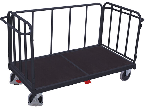VARIOfit Dreiwandwagen mit senkrechten Streben, RAL 7016