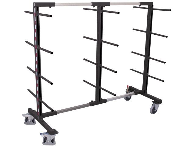 VARIOfit Tragarmwagen zweiseitig, RAL 7016 Abmessungen 840 - 3200 x 800 x 1800 sw-210.007/AG