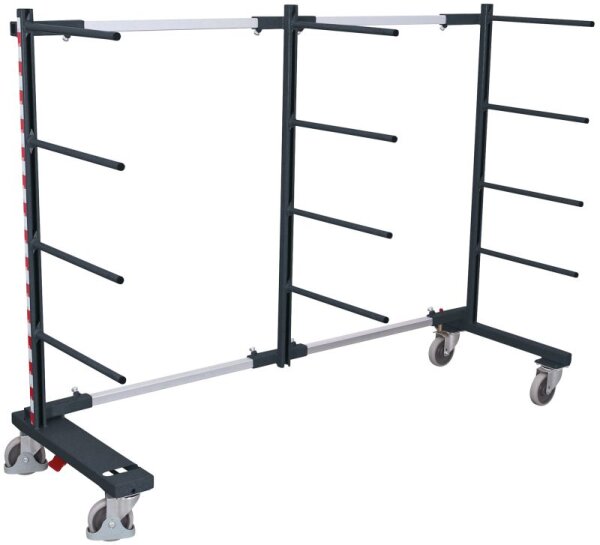 VARIOfit Tragarmwagen einseitig, RAL 7016 Abmessungen 840 - 2200 x 800 x 1800 sw-310.006/AG