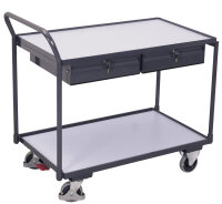 VARIOfit ESD Tischwagen mit 2 Ladeflächen und 2...