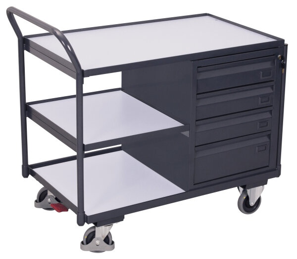 VARIOfit ESD Werkstattwagen mit 3 Ladeflächen sw-600.775