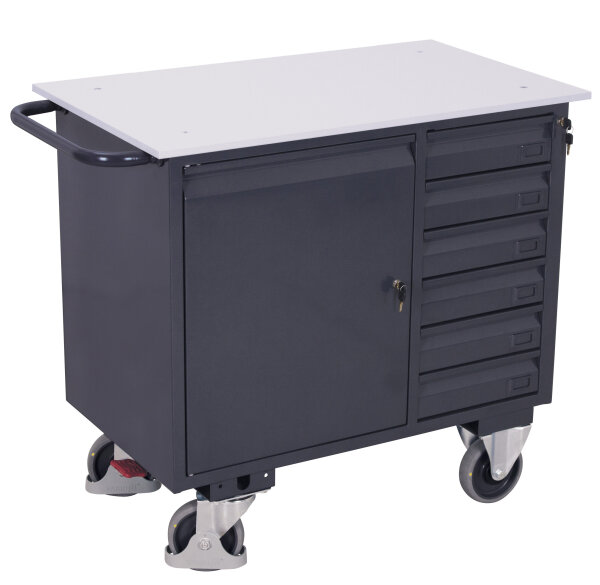 VARIOfit ESD Werkstattwagen mit 6 Schubladen sw-985.021