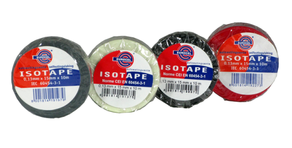 Profibau Elektroisolierband BS100-111 Weiß, Rot, Grau, Schwarz, 15 mm Breite, 10 m Rolle