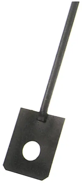 Profibau Mörtelrührspaten BS100-156 mit Knopfstiel und T-Stiel, schwarz lackiert, 1300 mm Gesamtlänge, Blattmaß 200 x 150 mm