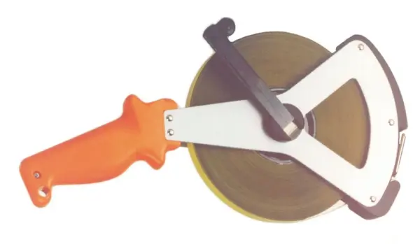 Bandmaß mit Alu-V-Rahmen, Länge 20 bis 50 m, aus Glasfaser